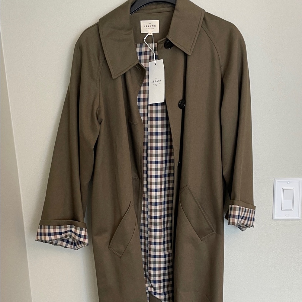 NWT Clyde Trench Coat in olive green